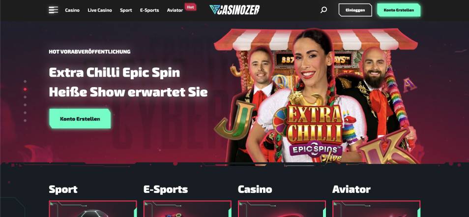 Interface du site Casinozer sur ordinateur et mobile