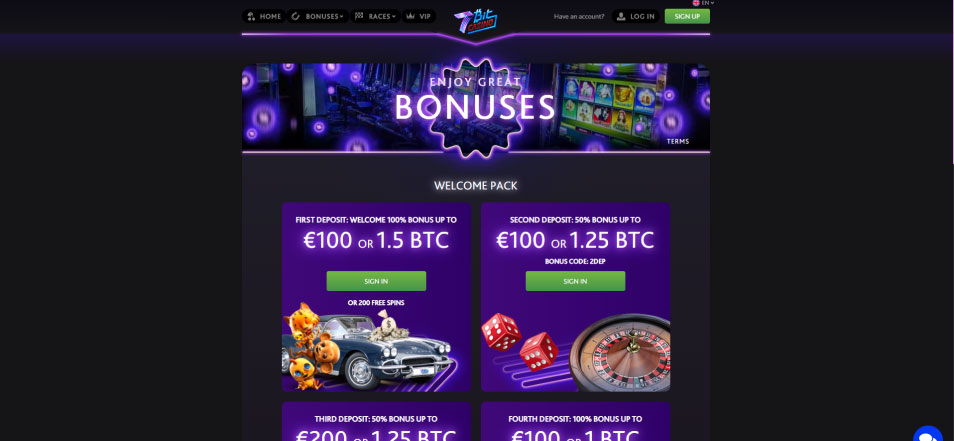 7bitcasino 카지노에 로그인하세요.