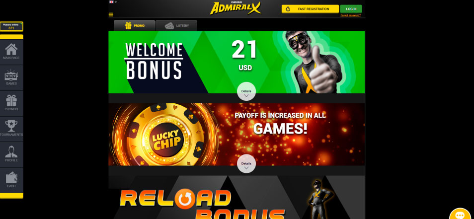 Regístrate en Admiral-X Casino