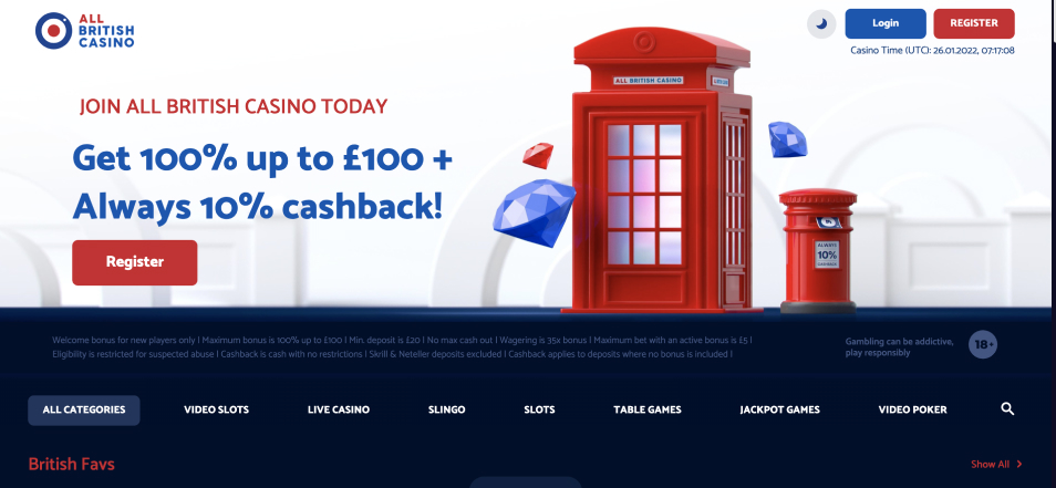 Online Καζίνο Allbritish Casino