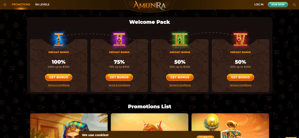 Inscrivez vous sur le casino Amun Ra