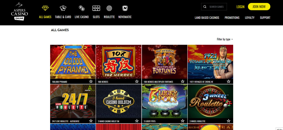 보너스 얻기 Aspers Online Casino