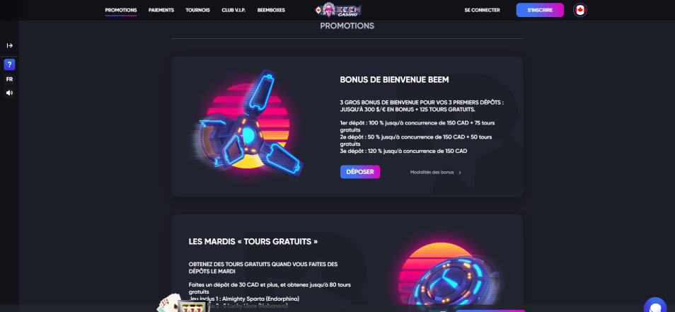 Inscrivez vous sur le casino Beem