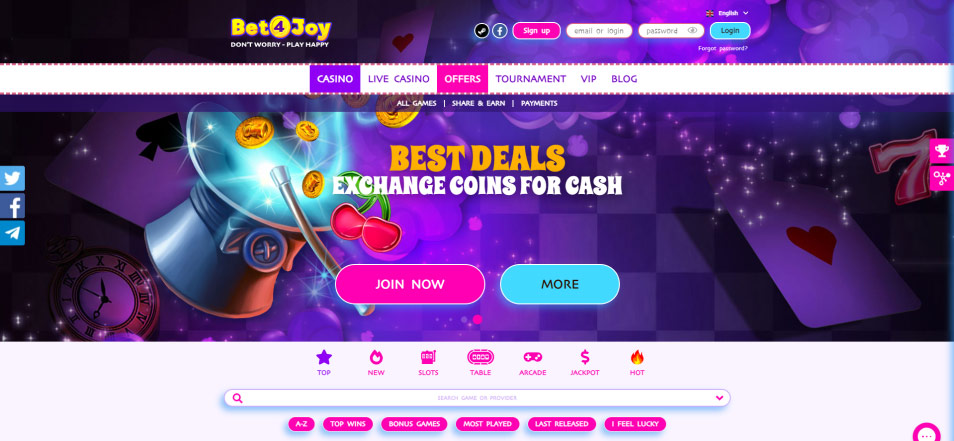 كازينو اون لاين Bet4Joy Casino