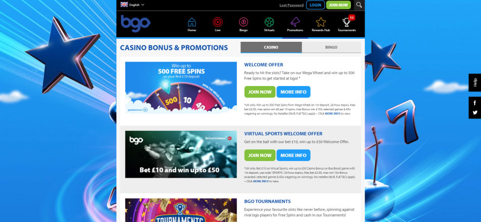 Registe-se no Casino Bgo Online