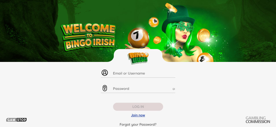 Regístrate en Bingo Irish Casino