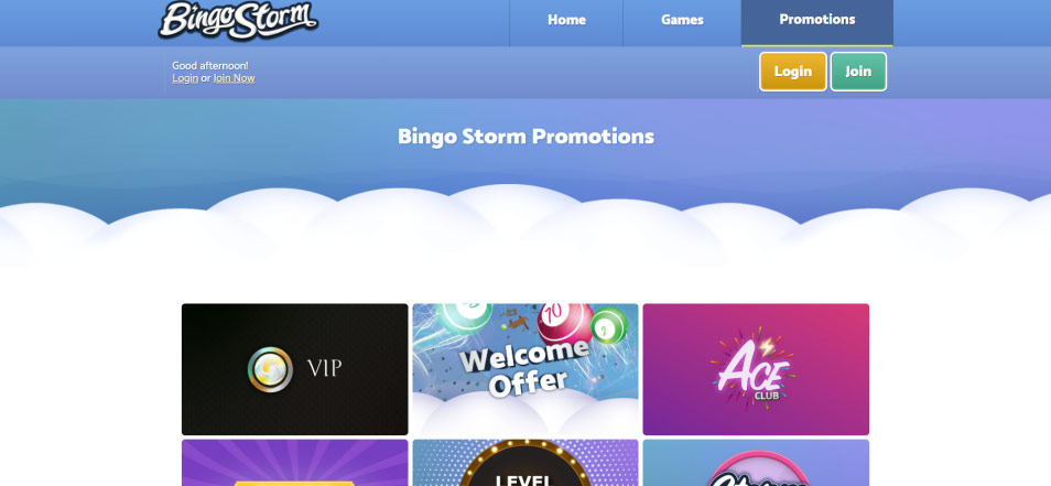 Inscrivez vous sur le casino Bingo Storm