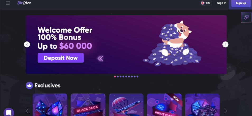 Онлайн Казино BitDice Casino