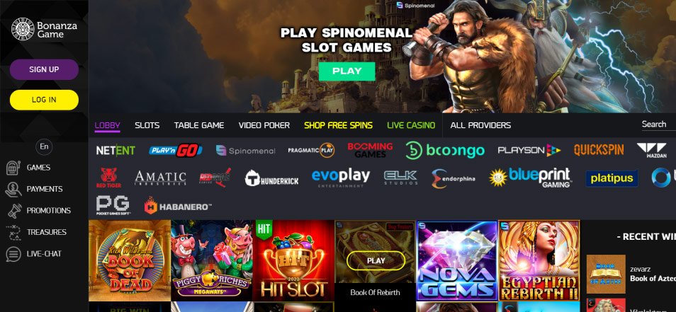 كازينو اون لاين Games Bonanza