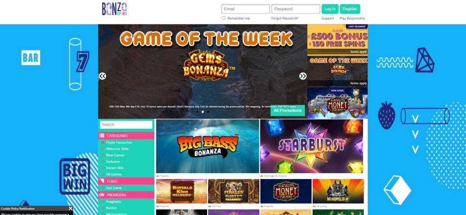 Online Casino Bonzo Spins Casino