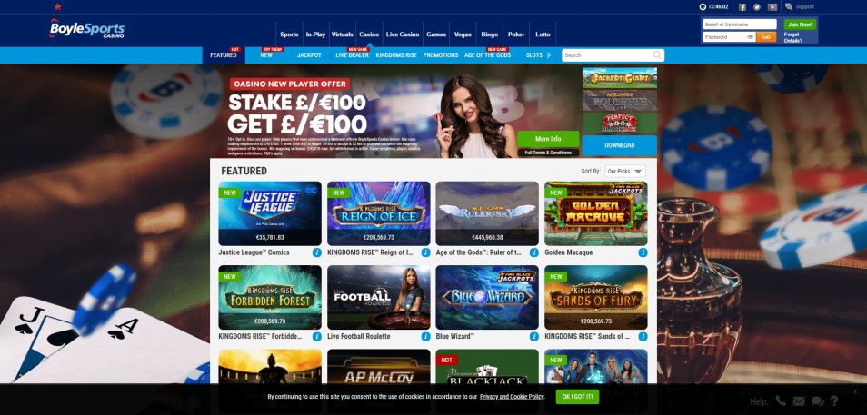 كازينو اون لاين BoyleSports Casino