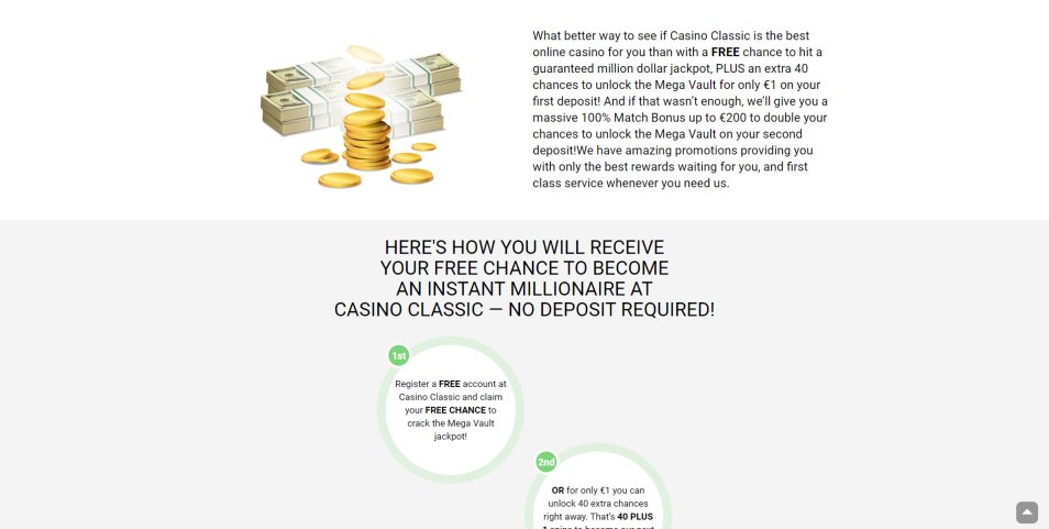 احصل على مكافأة Classic Casino