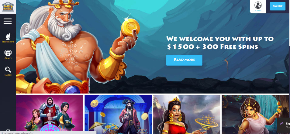 Inscrivez vous sur le casino Casino Gods