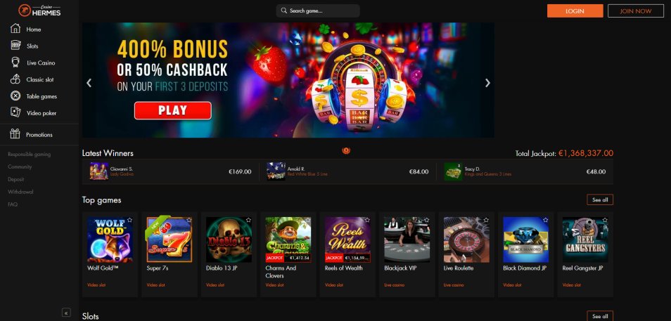 Online Καζίνο Hermes Casino