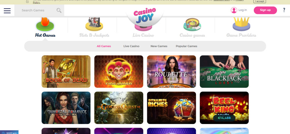 Obtener bono Joy Casino