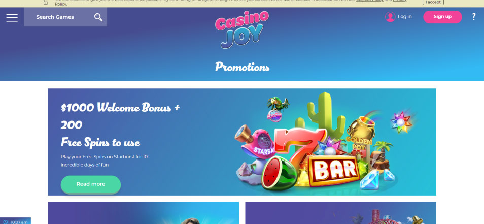 Најави се во Casino Joy казиното