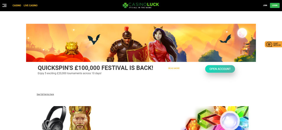 Regístrate en Luck Casino