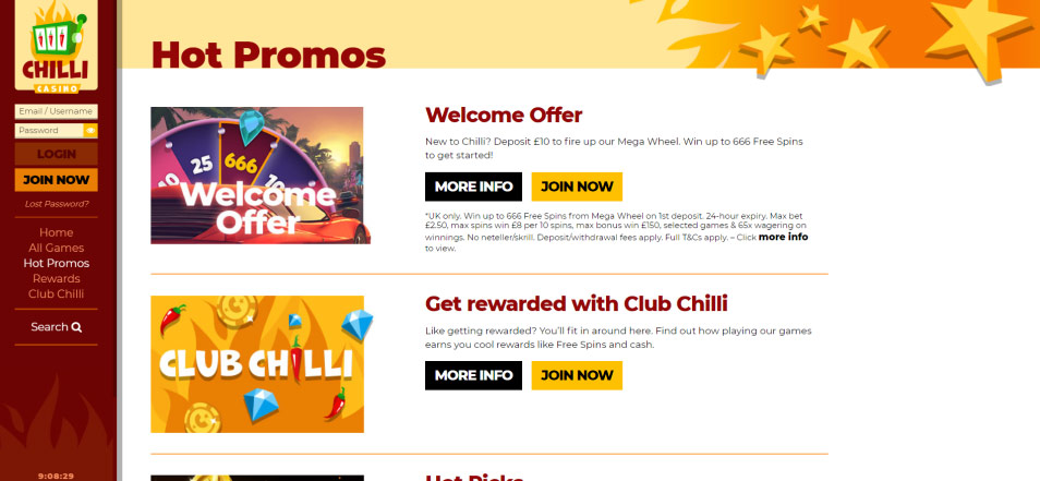 Regístrate en Chilli Casino