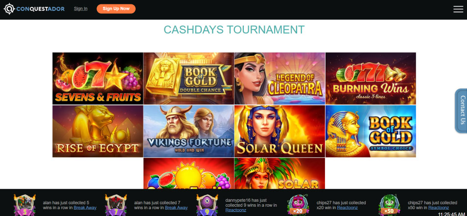 Inscrivez vous sur le casino Conquestador