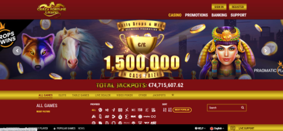 كازينو اون لاين Crazy Fortune Casino