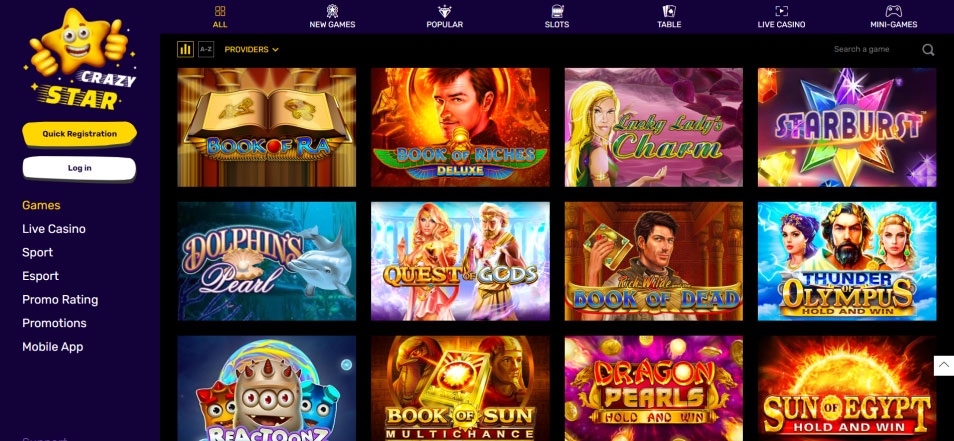 احصل على مكافأة Crazy Stars Casino