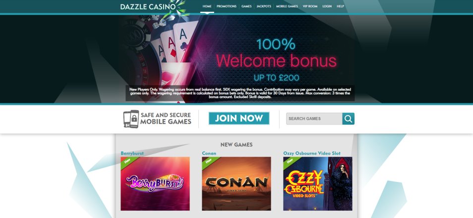 كازينو اون لاين Dazzlecasino