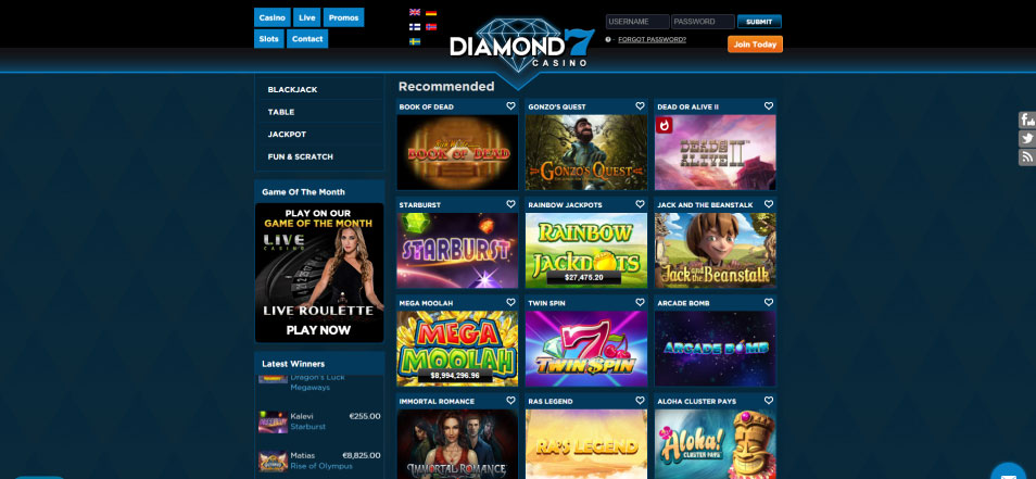 Obter Bônus Diamond7 Casino