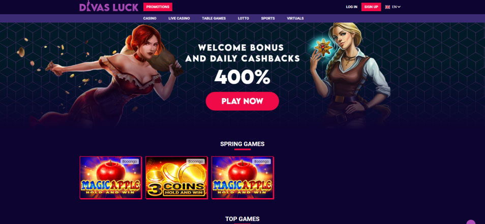 كازينو اون لاين Divas Luck Casino