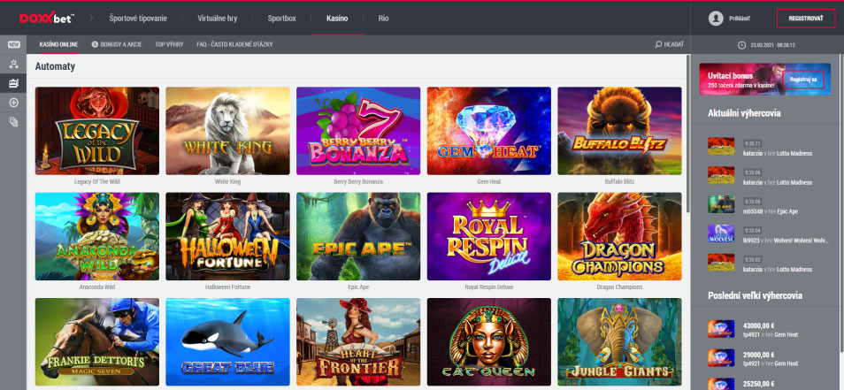 Iniciar sessió al Casino Doxxbet Online