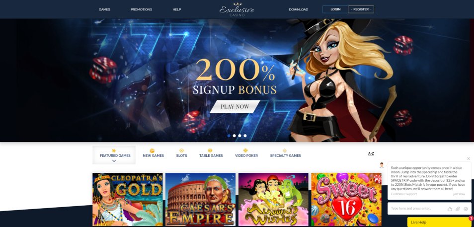 كازينو اون لاين Exclusive Casinos