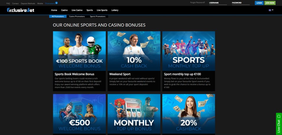 Get bonus ExclusiveBet Casino