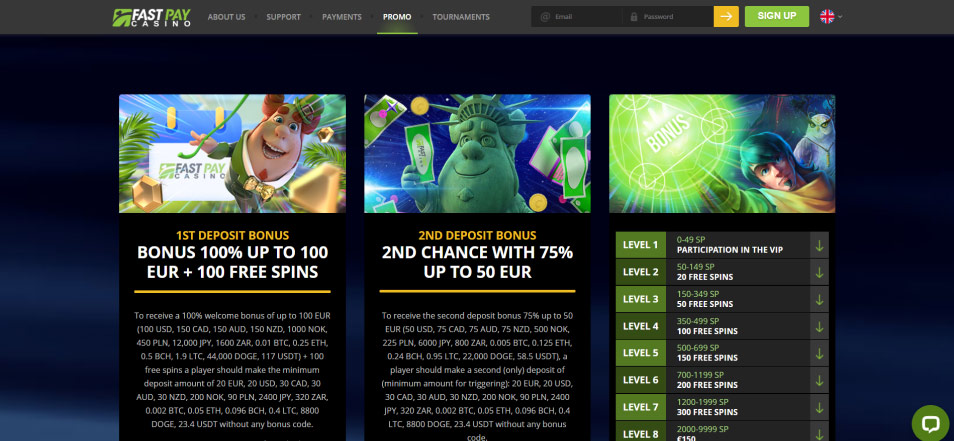 Inscrivez vous sur le casino Fast-pay