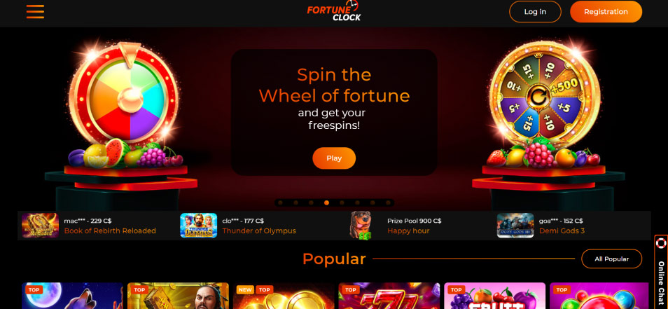 Online Casino Fortune Clock