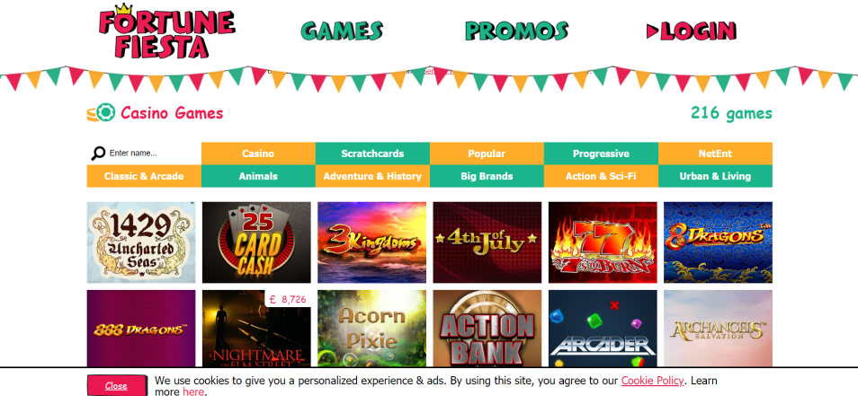 احصل على مكافأة Fortune Fiesta Casino