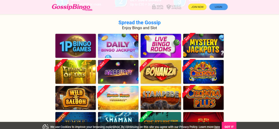 Получить бонус Gossip Bingo Casino