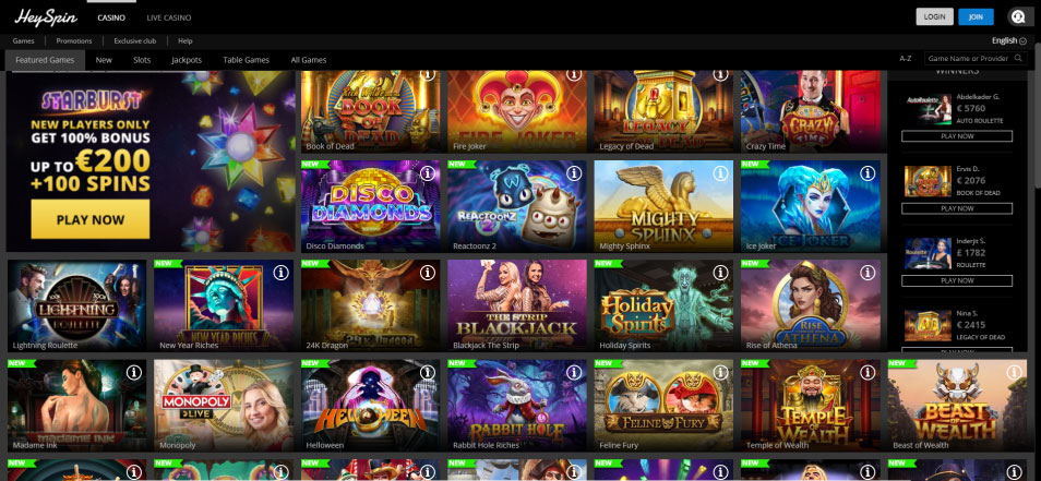 جایزه بگیرید HeySpin Casino