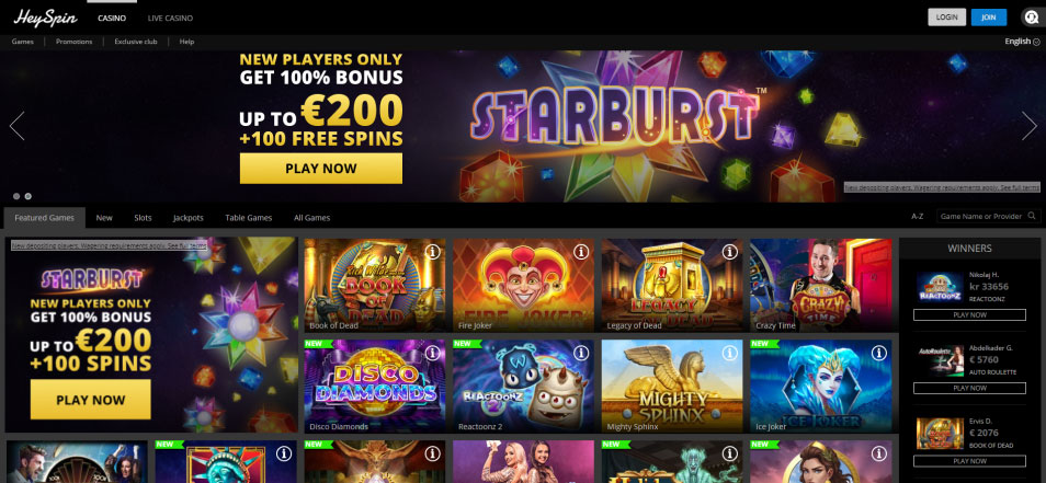 Casino en ligne Hey Spins Casino