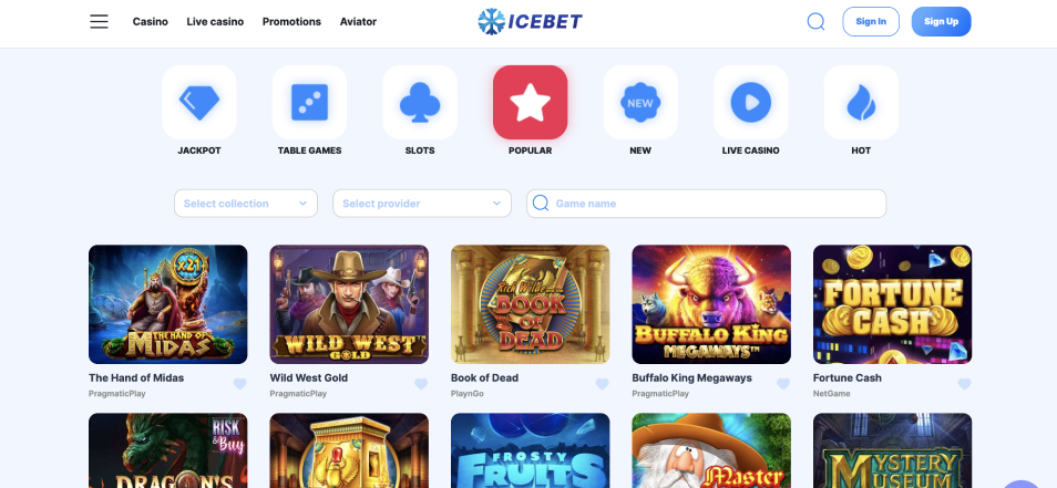 احصل على مكافأة Ice Bet Casino