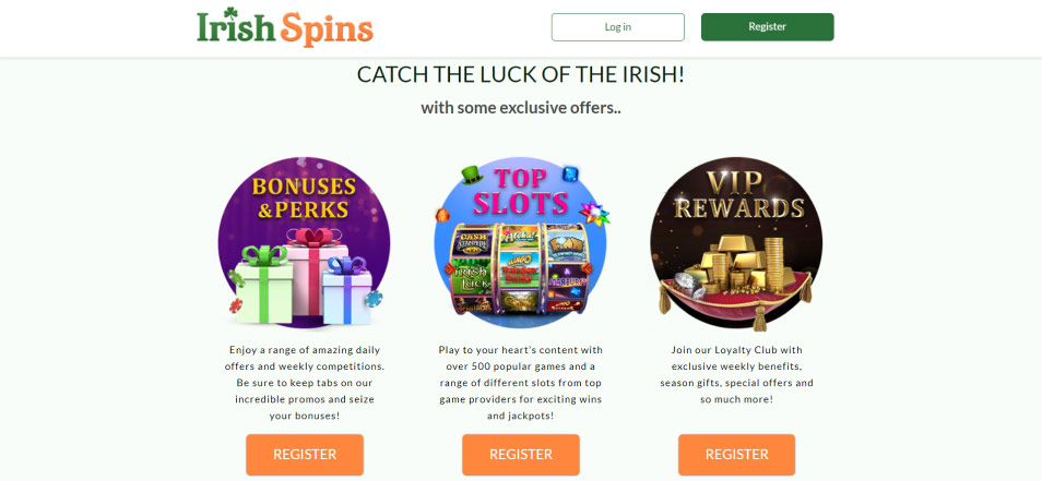 احصل على مكافأة Irish Spins Casino