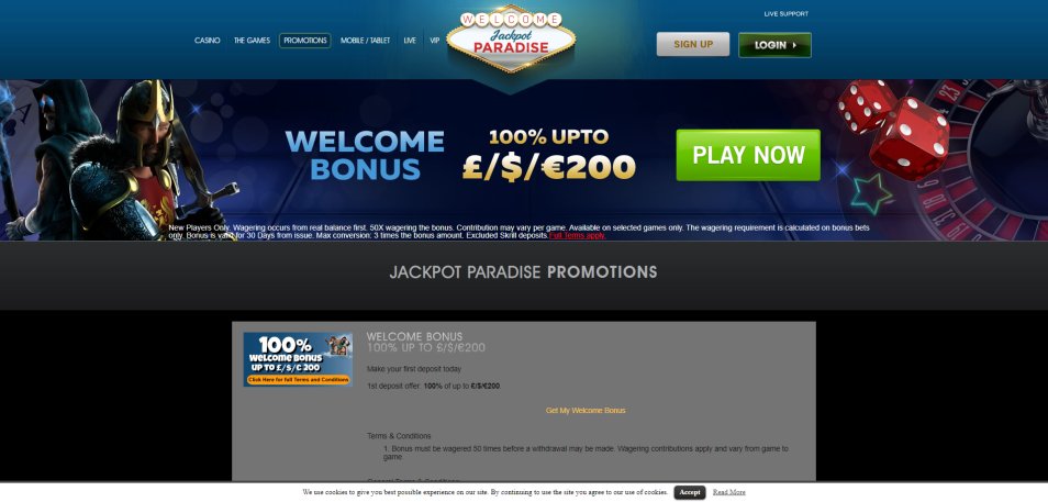 Obtenir un bonus Jackpot Paradise Casino