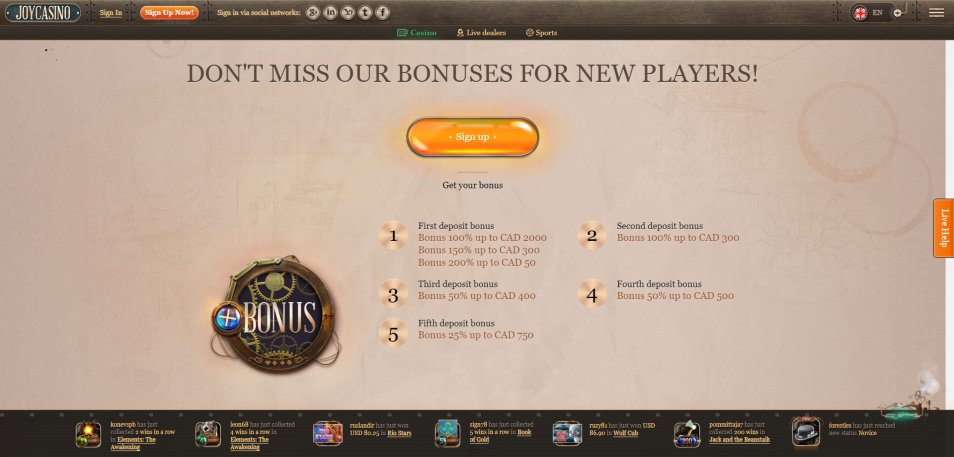 Osvojite bonus Joy Casino