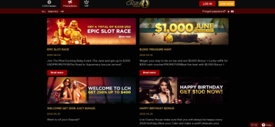 Inscrivez vous sur le casino Live House