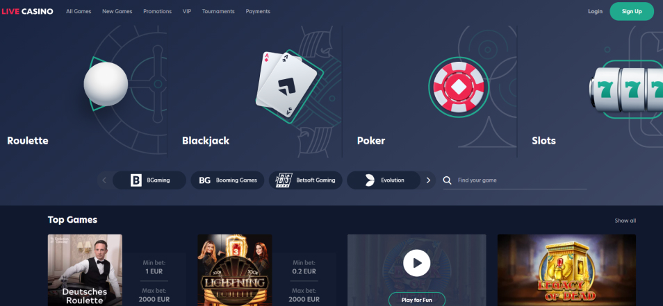 Online kockarnica Live Casino