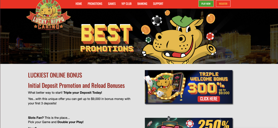 Regístrate en Lucky Hippo Casino