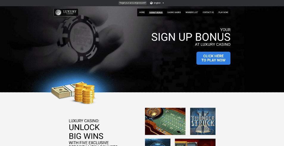 Obtener bono Online Casino Luxury