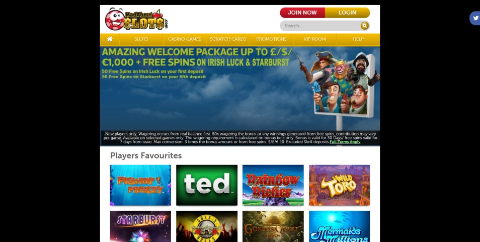 کازینو ای آنلاین Mad About Slots Casino