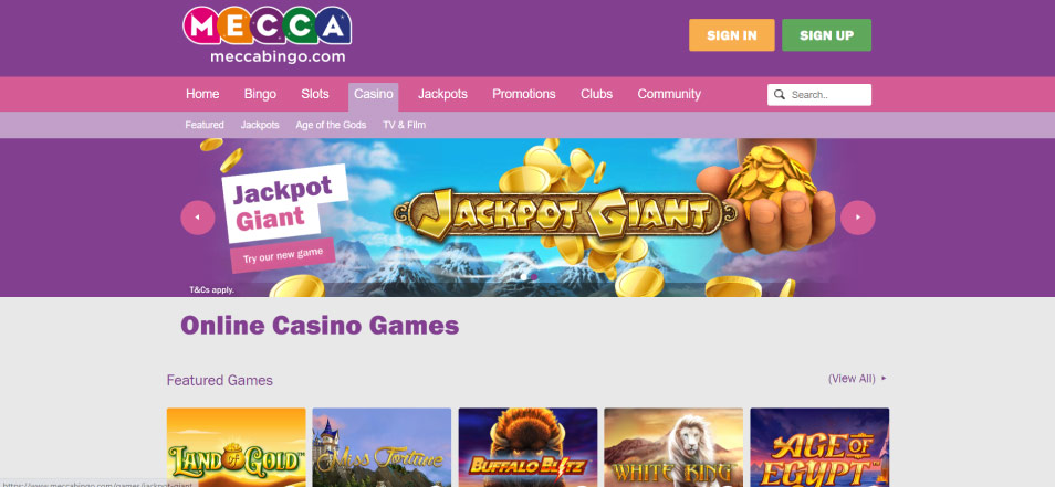 كازينو اون لاين Mecca Bingo Casino