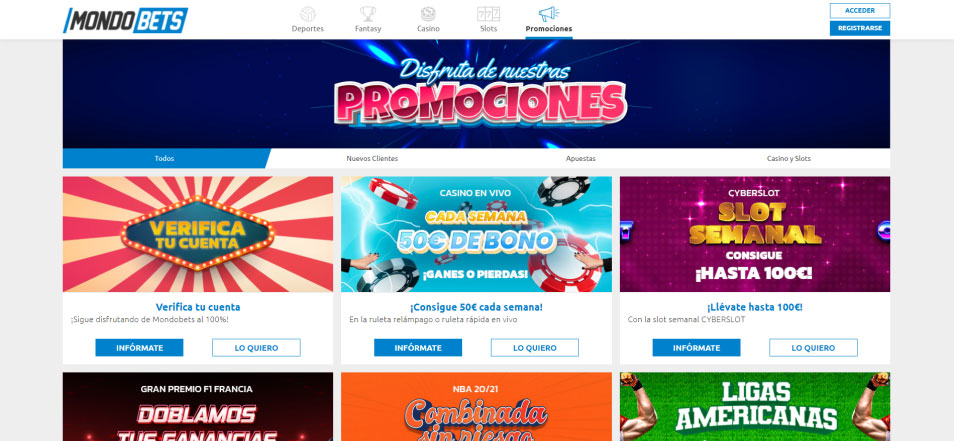 Regístrate en MondoBets Casino