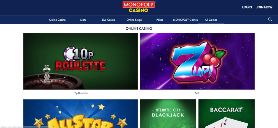 Inscrivez vous sur le casino Casino Monopoly