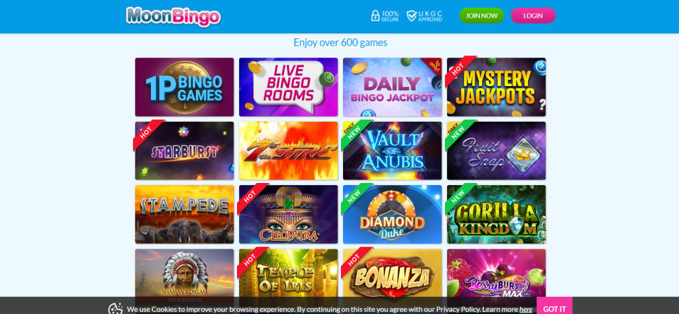 Πάρτε Μπόνους Moon Bingo Casino